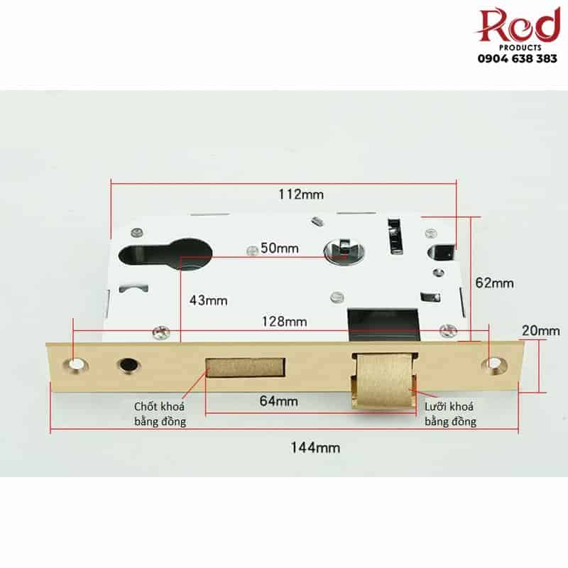 Thân khoá bằng đồng cao cấp cho cửa phòng LBG145