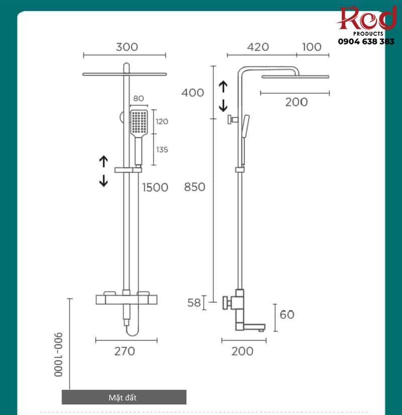 Bộ sen tắm bằng đồng sang trọng DL6001