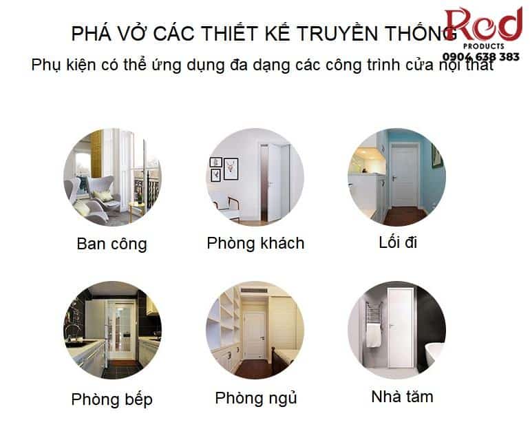 Phụ kiện cửa gấp bằng inox 304 cao cấp YGDLR180 12