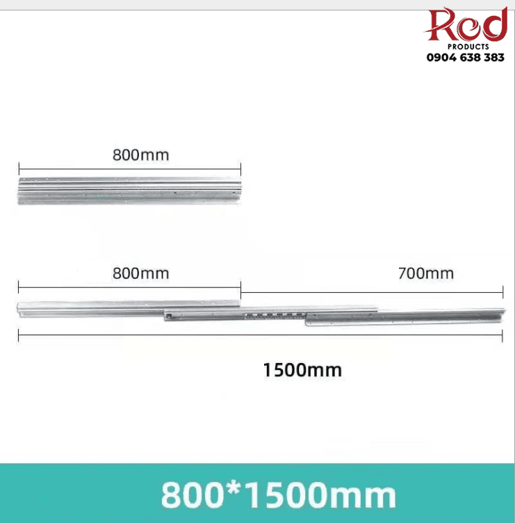 Ray bi 3 tầng kéo dài cho tủ cầu thang GS10-14 12