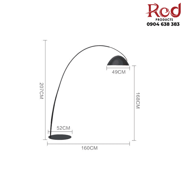 Đèn sàn góc sofa cao cấp dạng cần câu HZ4225 3