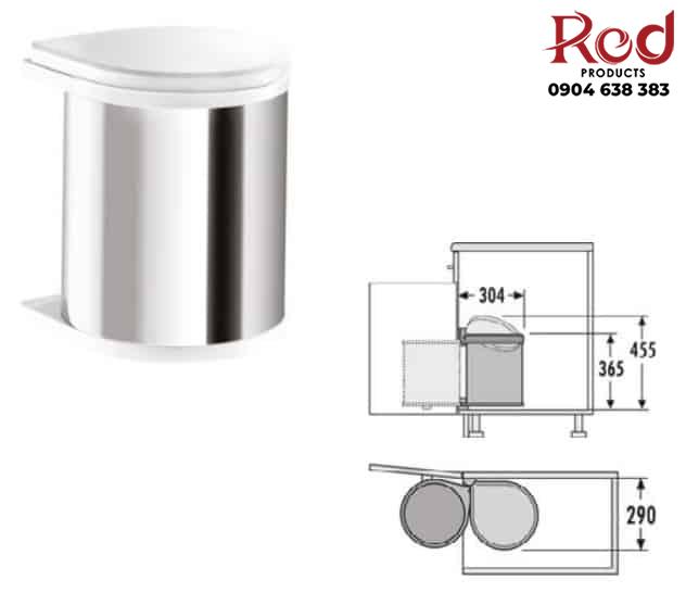 Thùng rác gắn cửa tủ bếp tiện lợi Hafele 502.12 2