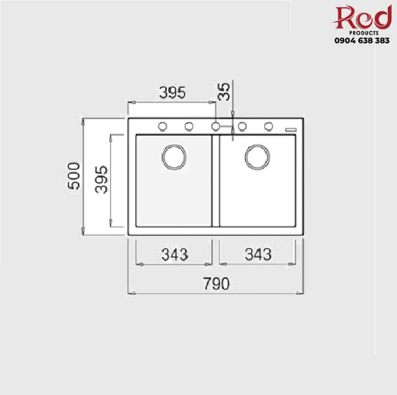 Chậu rửa bát đá thach anh Teka Forsquare 2B 790 Beige 5