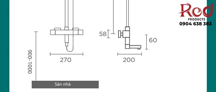 Bộ sen tắm bằng đồng cao cấp DL6006/8