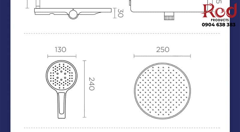 Bộ sen tắm hiện đại tích hợp 4 chế độ DL8810