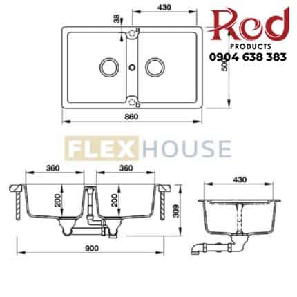 Chậu đá tủ bếp Hefele GALBA HS-GD8650 MÀU KEM: 570.36.400