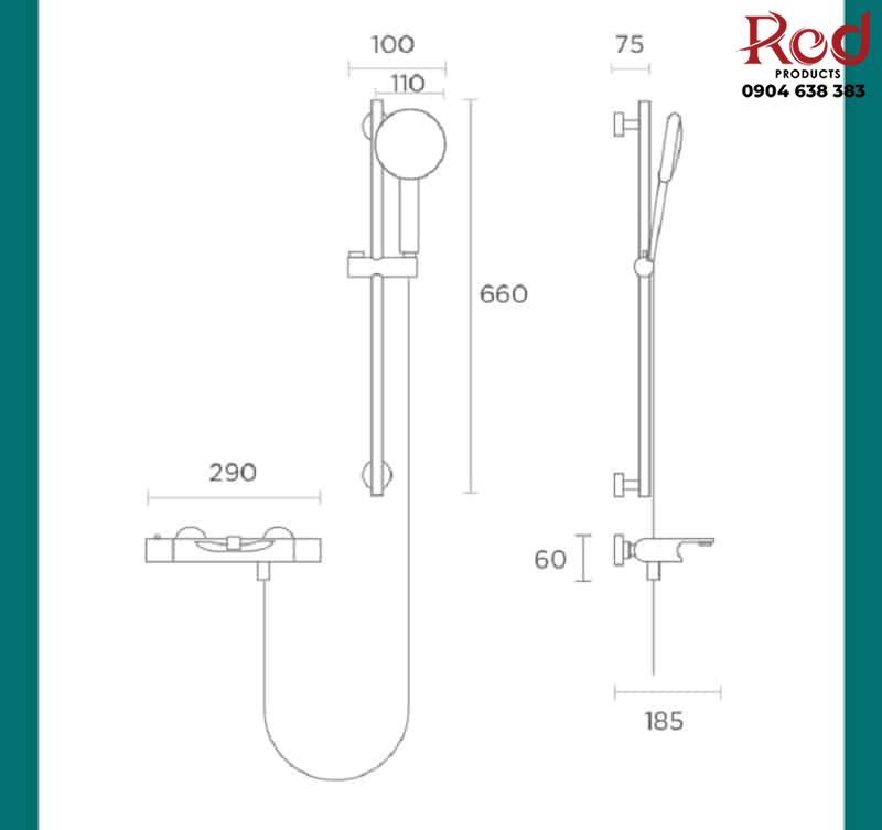 Bộ sen tắm bằng đồng thiết kế sáng tạo DL5001-6