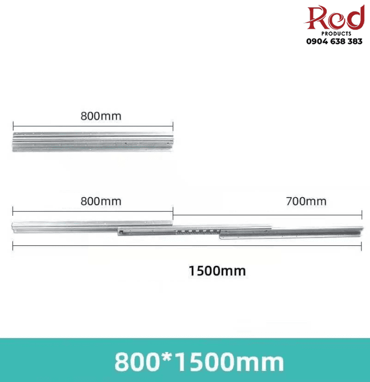 Ray bi 3 tầng kéo dài cho tủ cầu thang GS10-14 15