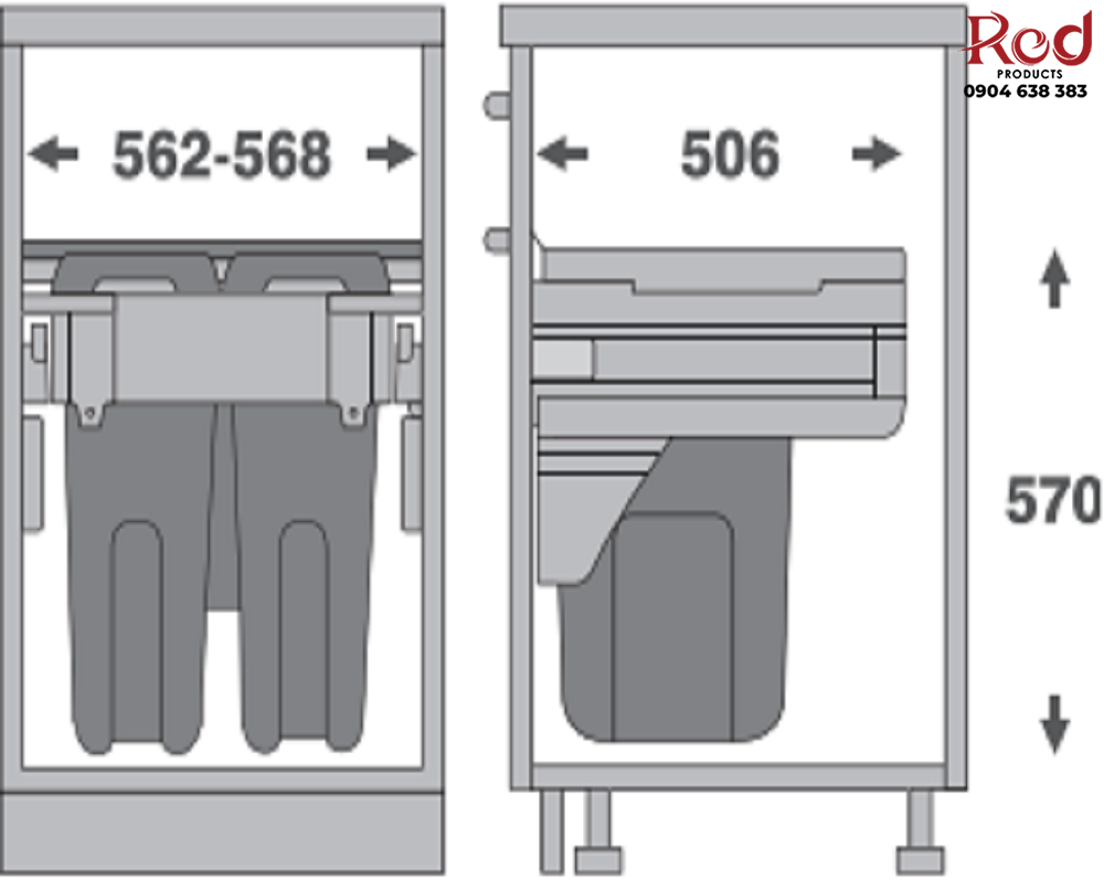 Thùng rác thông minh âm tủ Imundex 7805804 1