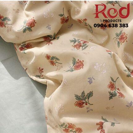 Bộ chăn ga gối họa tiết hoa đỏ thanh lịch MM4821
