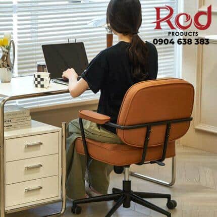 Ghế văn phòng lưng da xoay 360 làm việc học tập RM004