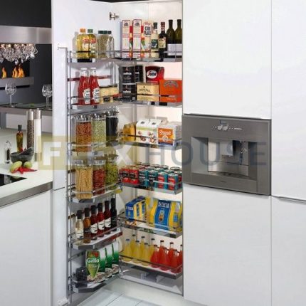 Hệ giá kho Tandem Pantry 6 khay Hafele 545.94.652