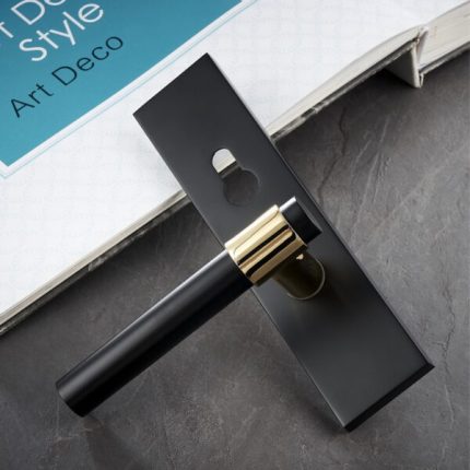 Khóa cửa đồng hiện đại màu vàng đen KDC7604