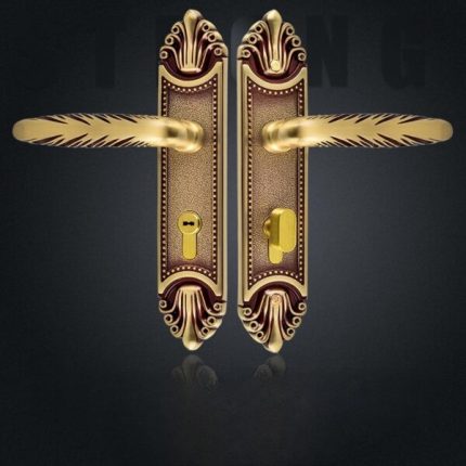 Khóa cửa phòng ngủ cổ điển bằng đồng T58-S5120