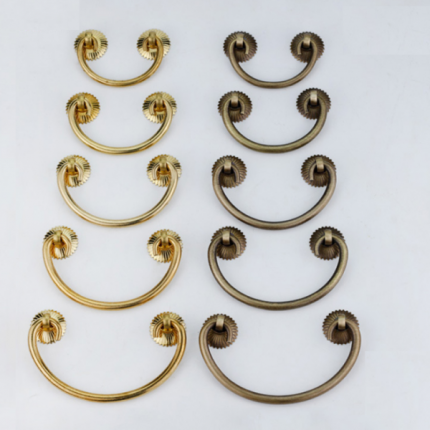 Tay nắm tủ kéo cổ điển bán nguyệt bằng đồng T2802