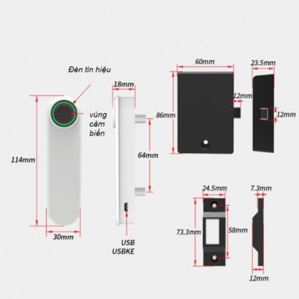 Khóa vân tay mini cho tủ gỗ cao cấp YLF028