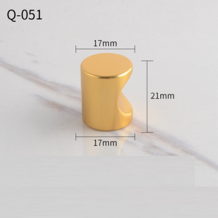 Núm tay nắm tủ hình trụ khuyết hợp kim nhôm màu vàng/đen Q049