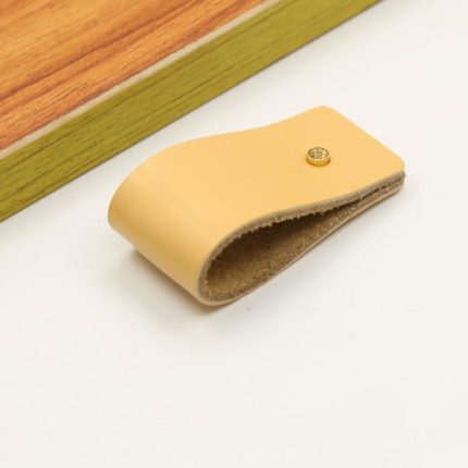 Núm nắm tủ da bò thật nút đồng cao cấp DH6996