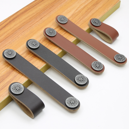 Tay nắm tủ bằng da chân đế hợp kim DH6033