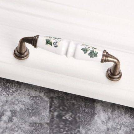 Tay nắm tủ gốm sứ chân đế đồng xanh AIQI.B92