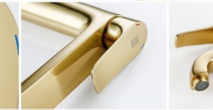 Vòi lavabo nóng lạnh thân cao bằng đồng mạ PVD DL8002A