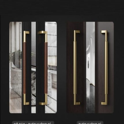 Tay nắm cửa bằng gỗ và inox cho cửa kính S-925
