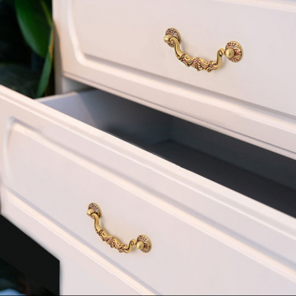 Tay nắm tủ cổ điển đồng nguyên chất đặc ruột LDS8007