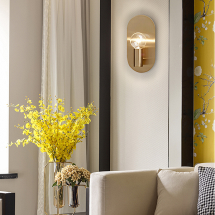 Đèn treo tường hiện đại tối giản màu đồng HZ122