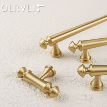 Bộ tay nắm tủ màu đồng vàng nhập khẩu Italia OLRVLI 2177