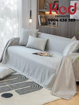 Tấm phủ ghế sofa lụa mát hoa văn zigzag YY1101