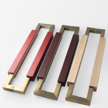 Tay nắm cửa lệch tâm bằng gỗ và inox 1008856