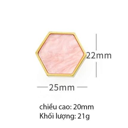 Tay nắm lục giác khảm xà cừ màu hồng YM3024P