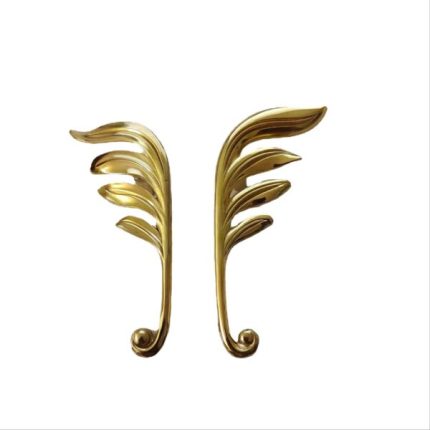 Tay nắm tủ đồng thau biểu tượng lá dừa SBD9673