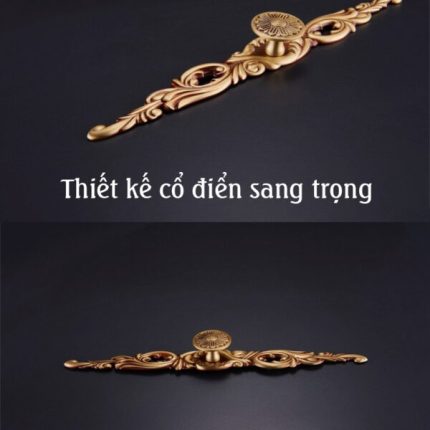 Tay nắm tủ gỗ bằng đồng phong cách cổ điển XLS022