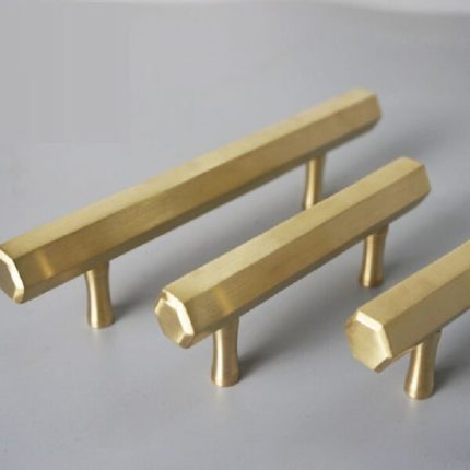 Tay nắm tủ áo bằng đồng lục giác hiện đại tối giản AX25HB
