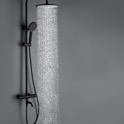 Vòi sen đôi bằng đồng German Durad màu đen DL001-A