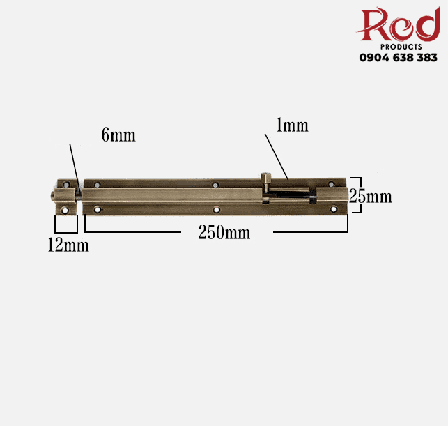 Chốt khoá cửa đồng nguyên chất nhiều kích thước CX25 13