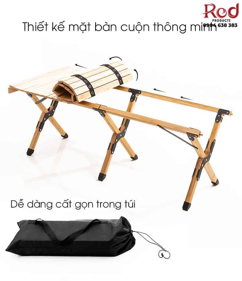 Bàn ghế dã ngoại gấp gọn bằng tre YS1109 10