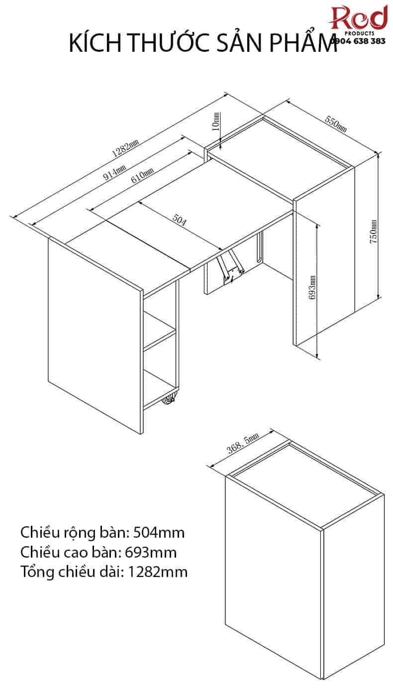Bàn làm việc gấp gọn thông minh BTC-GN073 5