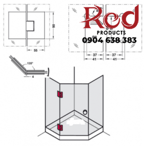 Bản lề cửa phòng tắm 135 độ kính-kính HAFELE 499.05.806 3