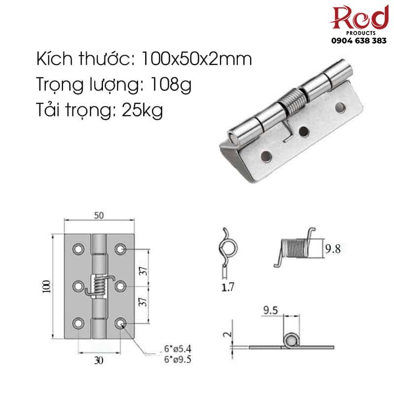 Bản lề lò xo tự đóng inox nhiều kích thước QF99B 9