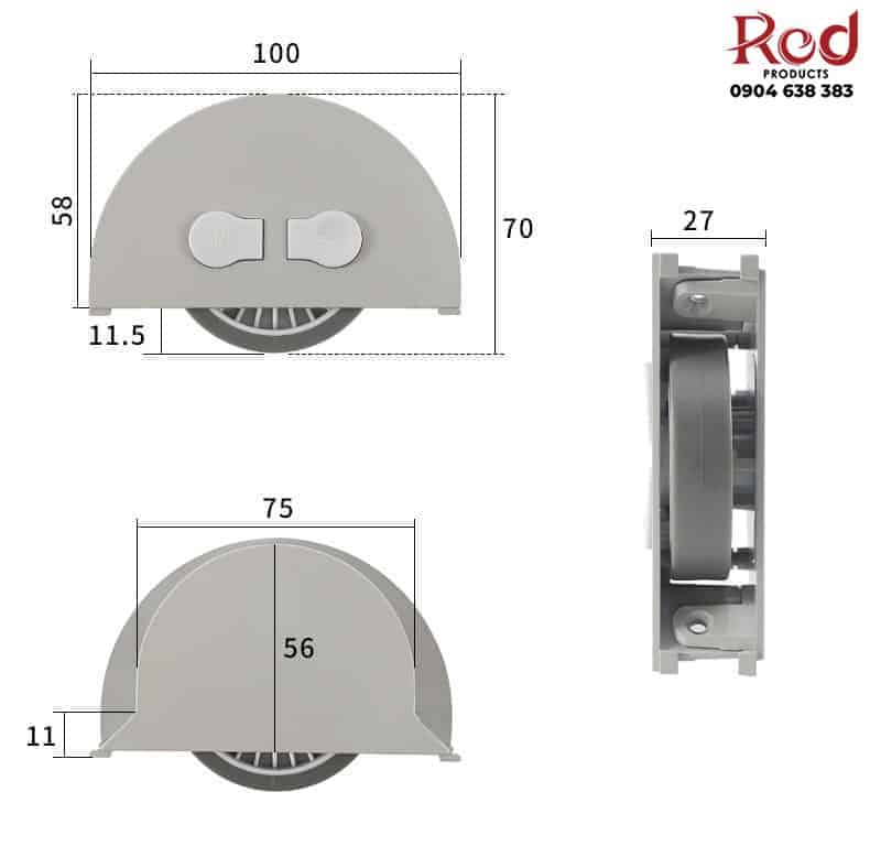 Bánh xe cửa lùa trượt bằng nhựa DG173 9