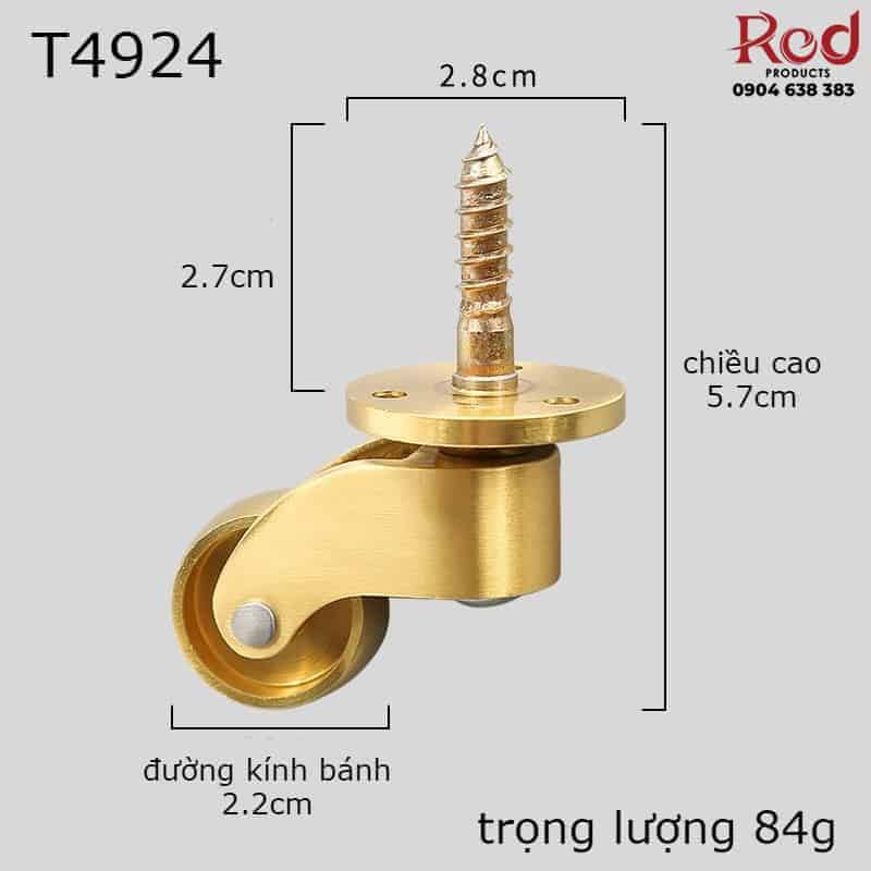 Bánh xe bằng đồng cho bàn, tủ gỗ nhiều loại NAD9804 14