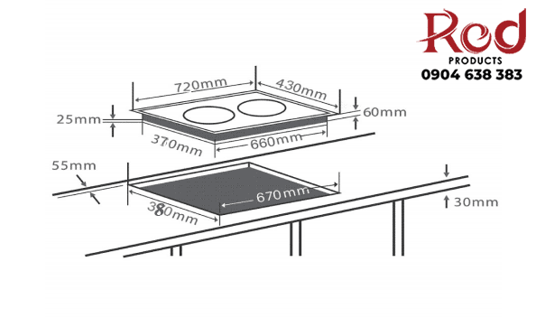 Bếp từ âm hai vùng nấu Chef's EH-DIH320 4