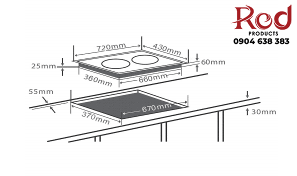 Bếp từ âm 2 vùng nấu Chef's EH-DIH666 5