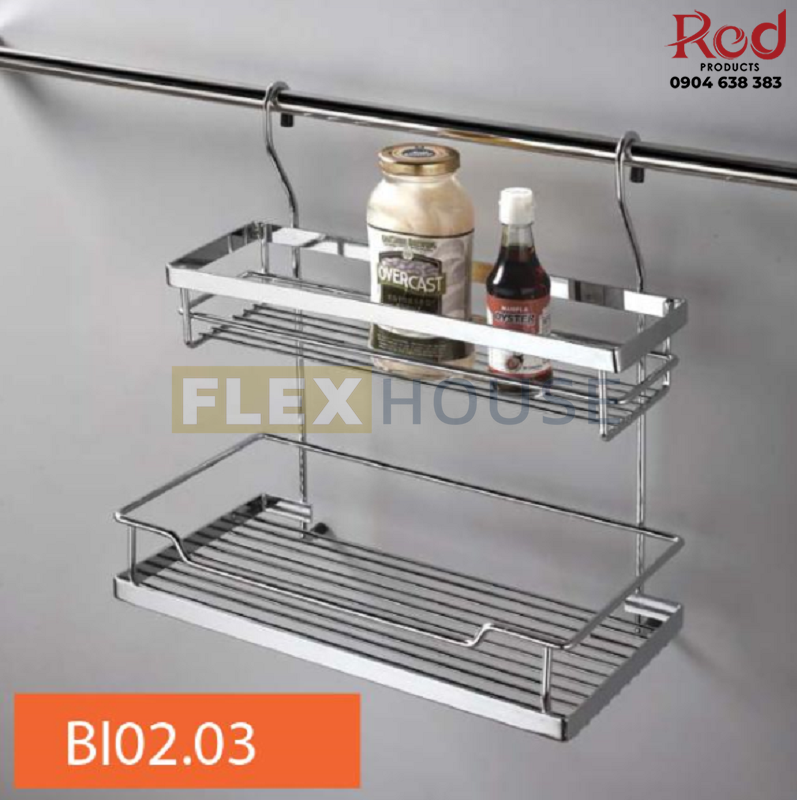 Giá để gia vị 2 tầng inox nan Garis BI02.03 2