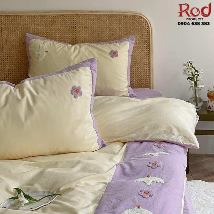 Bộ chăn ga gối cotton họa tiết bồ câu nhỏ MM0015 7