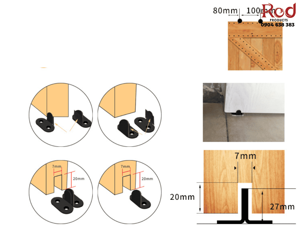 Ray trượt cửa lùa kiểu Mỹ nhiều kích thước DFL-GC002 11