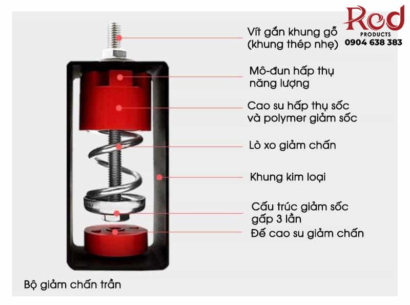 Phụ kiện giảm chấn lò xo lắp đặt tấm tiêu âm GH005 9