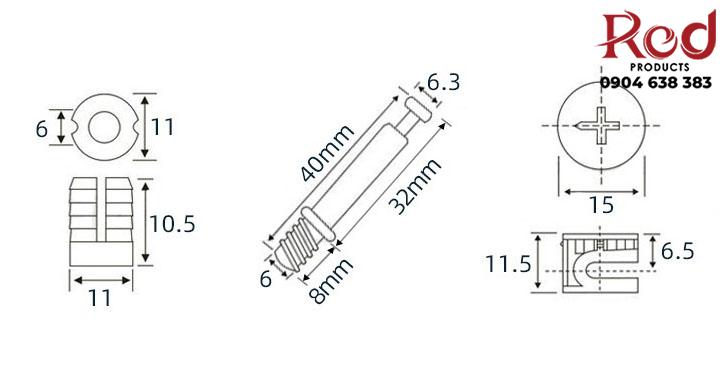 Bộ ốc cam liên kết gỗ BTC4695 9